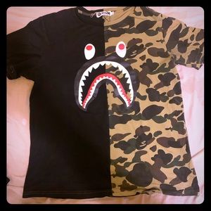 Shark teeth bape shirt